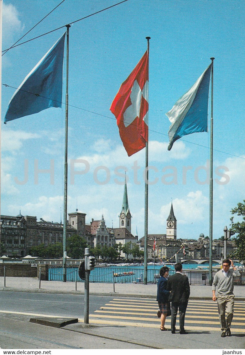 Zurich - flags - 18046 - Switzerland - unused - JH Postcards