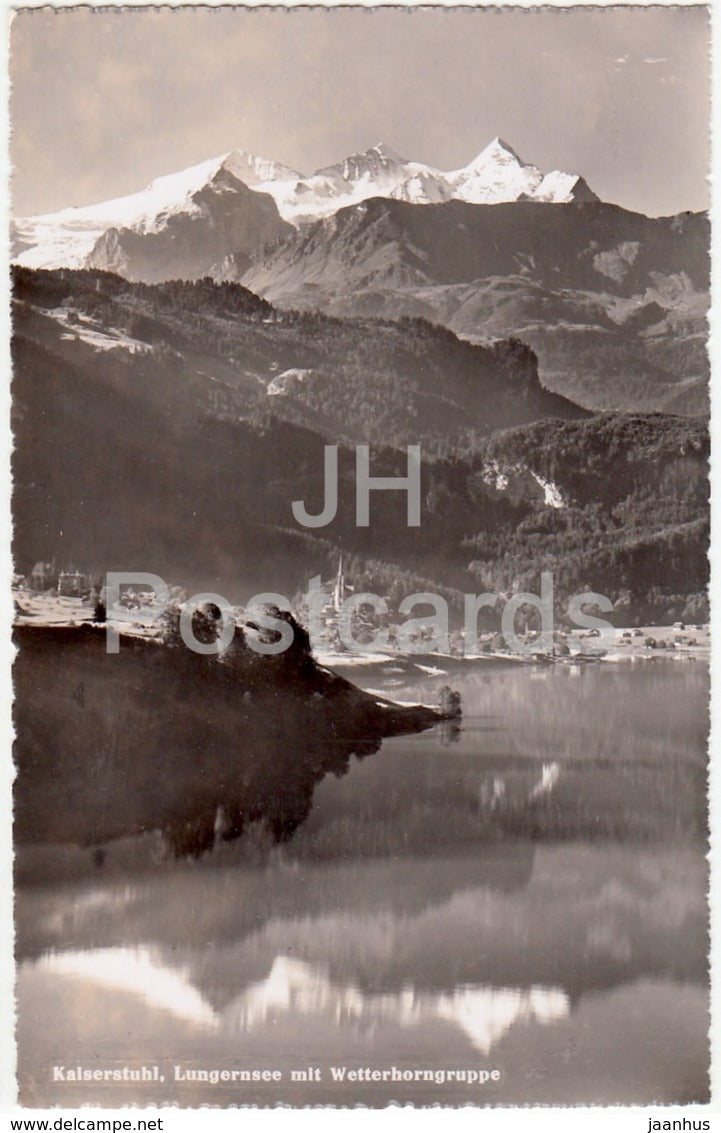 Kaiserstuhl - Lungernsee mit Wetterhorngruppe - 6762 - Switzerland - old postcard - 1956 - used - JH Postcards