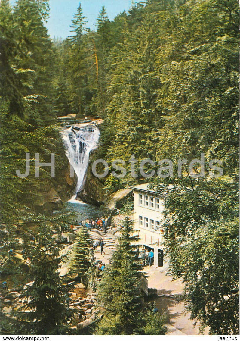 Szklarska Poreba - waterfall - PTTK Kochanowka - 1985 - Poland - used - JH Postcards