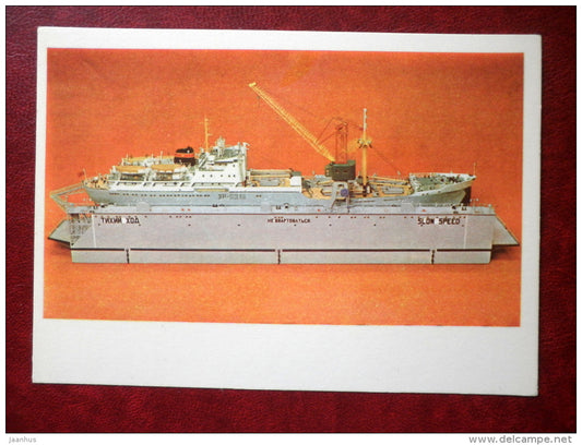 motor ship Sovetskaya Rodina - model ship - 1979 - Estonia USSR - unused - JH Postcards