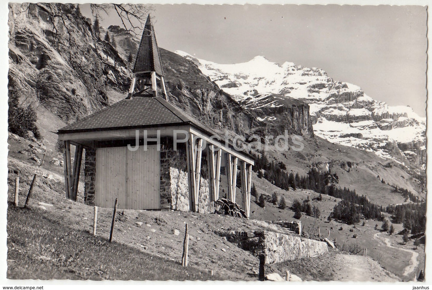 Lobpreiskapelle auf Steinenberg - Post Griesalp - Kiental. Buttlassen - Gspaltenhorn - 126 - Switzerland - 1966 - used - JH Postcards