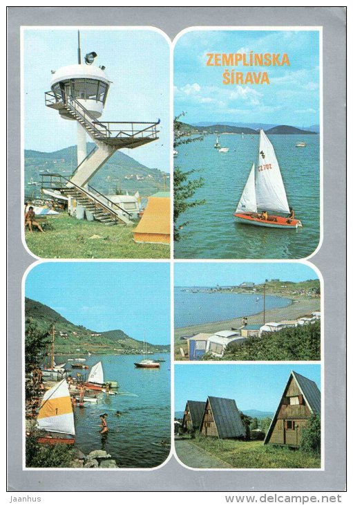 Zemplinska Sirava - sailing boat - camping area - Czechslovakia - Slovakia - used 1989 - JH Postcards