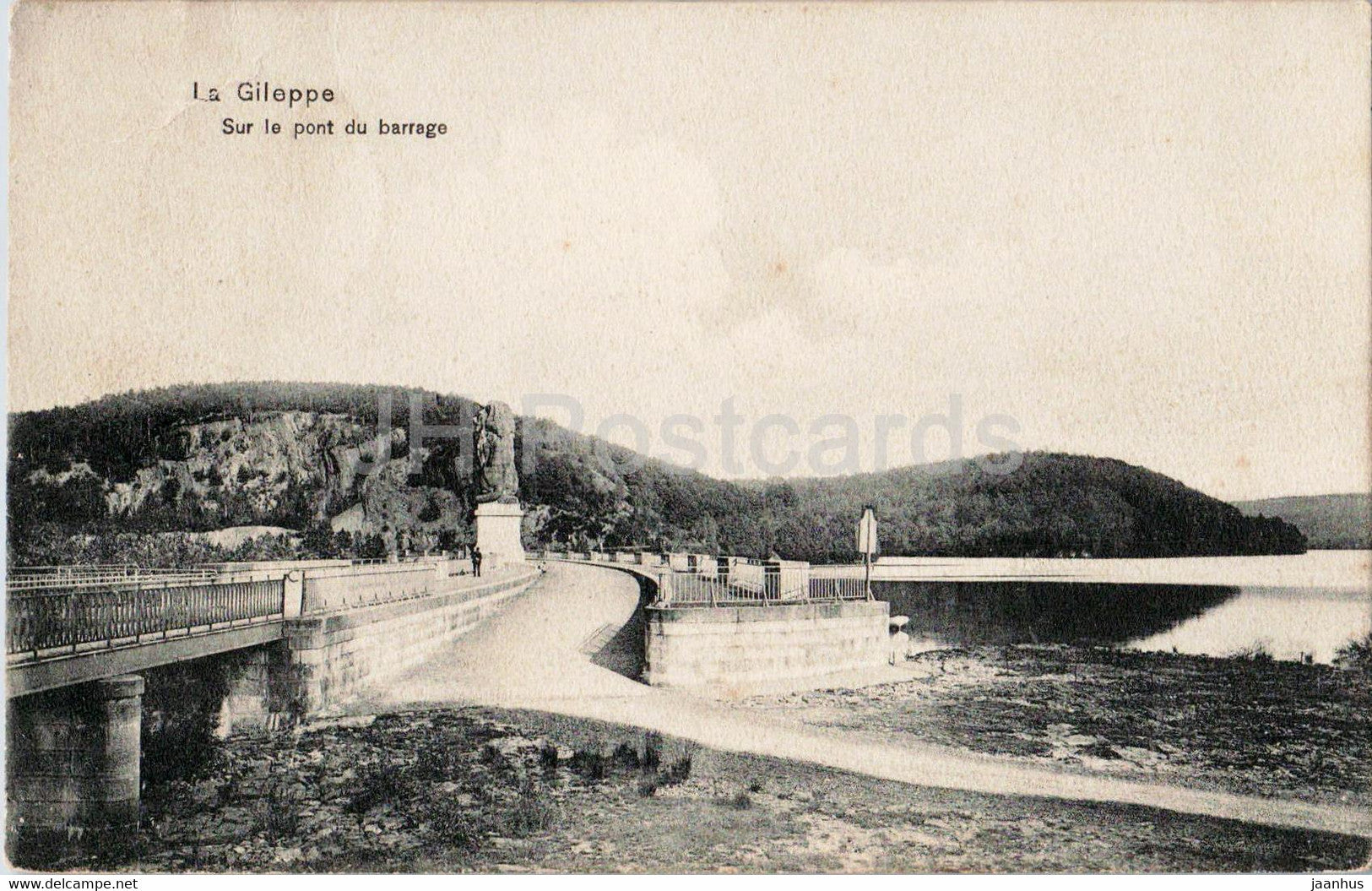 La Gileppe - Sur le pont du barrage - bridge - old postcard - 1906 - Belgium - used - JH Postcards