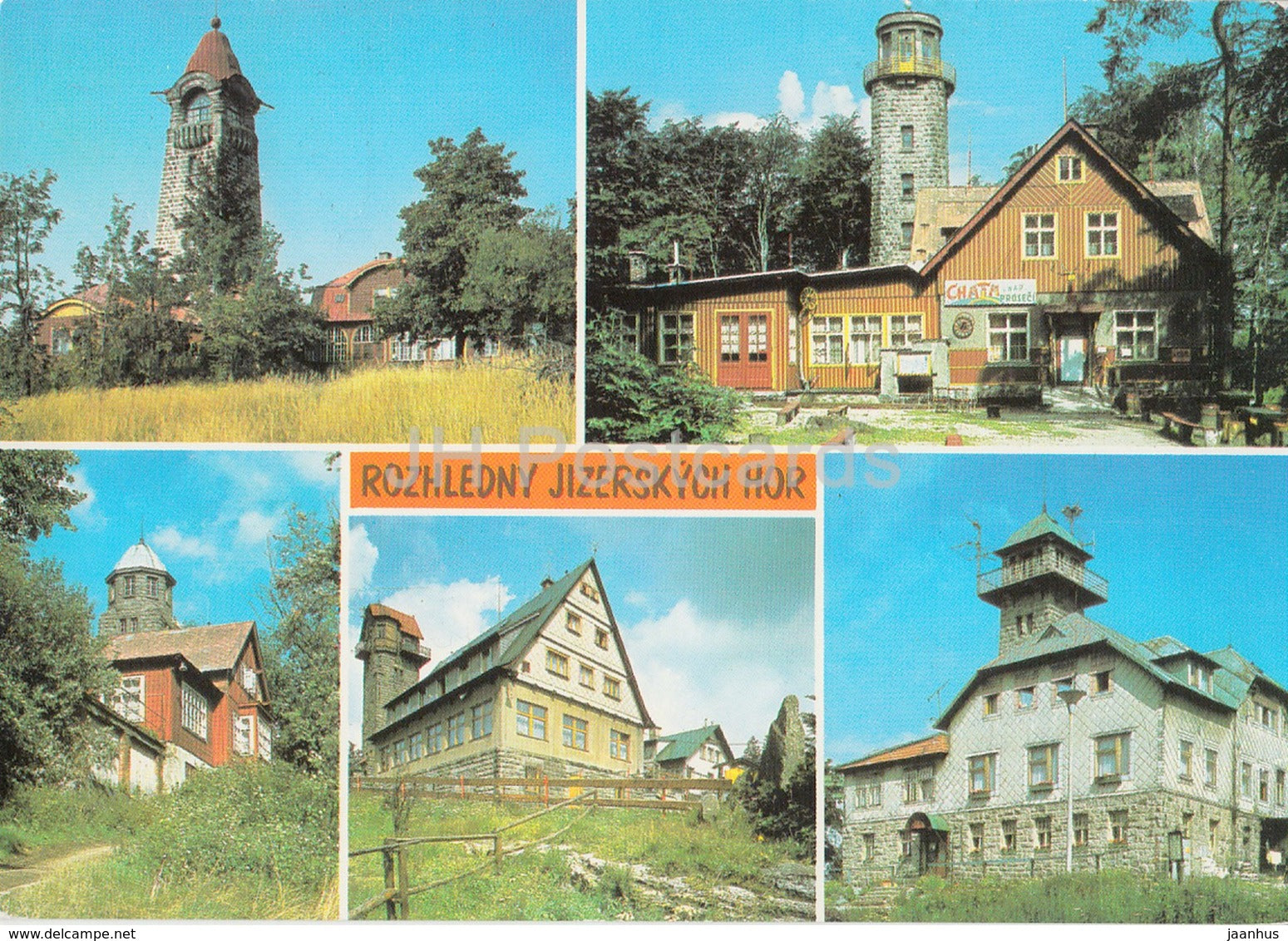 Jizerske Hory - dam on Kamenic - Jizera forest - multiview - Czechoslovakia - Czech Republic - unused - JH Postcards