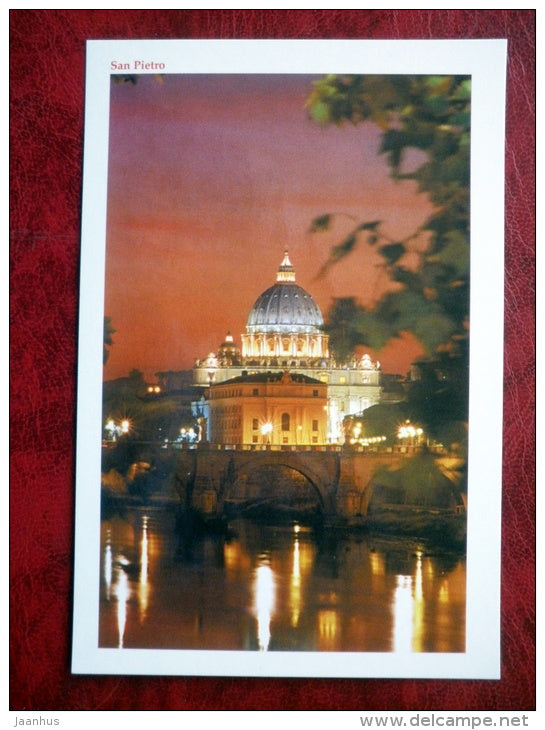 San Pietro - Saint Peter's Cathedral , night view - Vatican - unused - JH Postcards