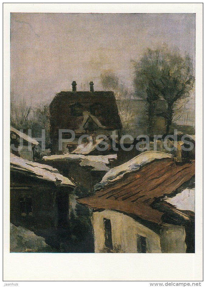 painting by A. Morozov - Roofs , 1935 - Russian art - Russia USSR - 1988 - unused - JH Postcards