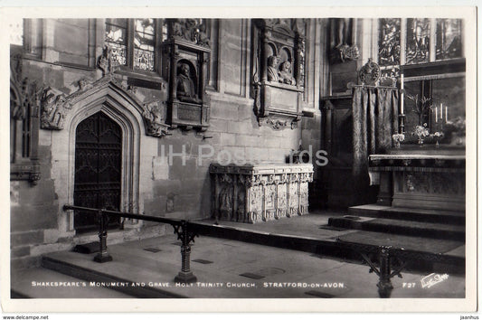 Stratford-Upon-Avon - Shakespeare' s Monument and Grave - Holy Trinity Church - F 27 - United Kingdom - England - used - JH Postcards