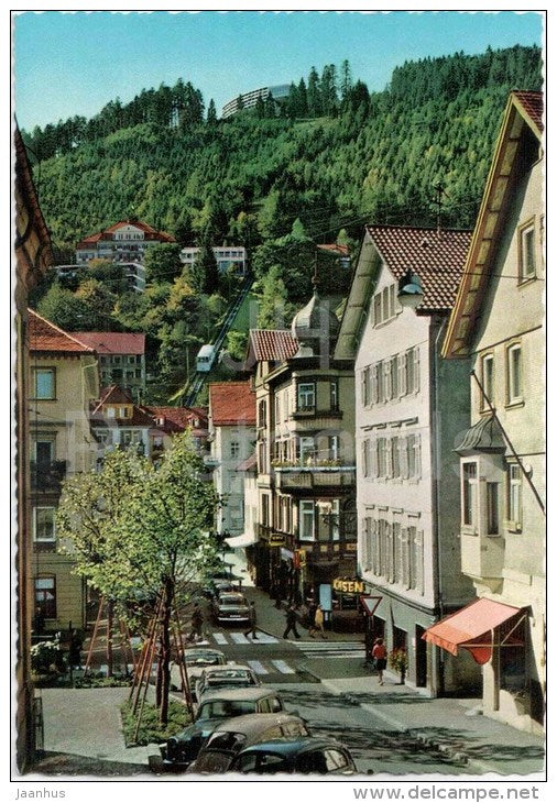 Wildbad im Schwarzwald Bergbahn zum Sommerberg und Sommerberghotel - 1062/12 - Germany - 1967 gelaufen - JH Postcards