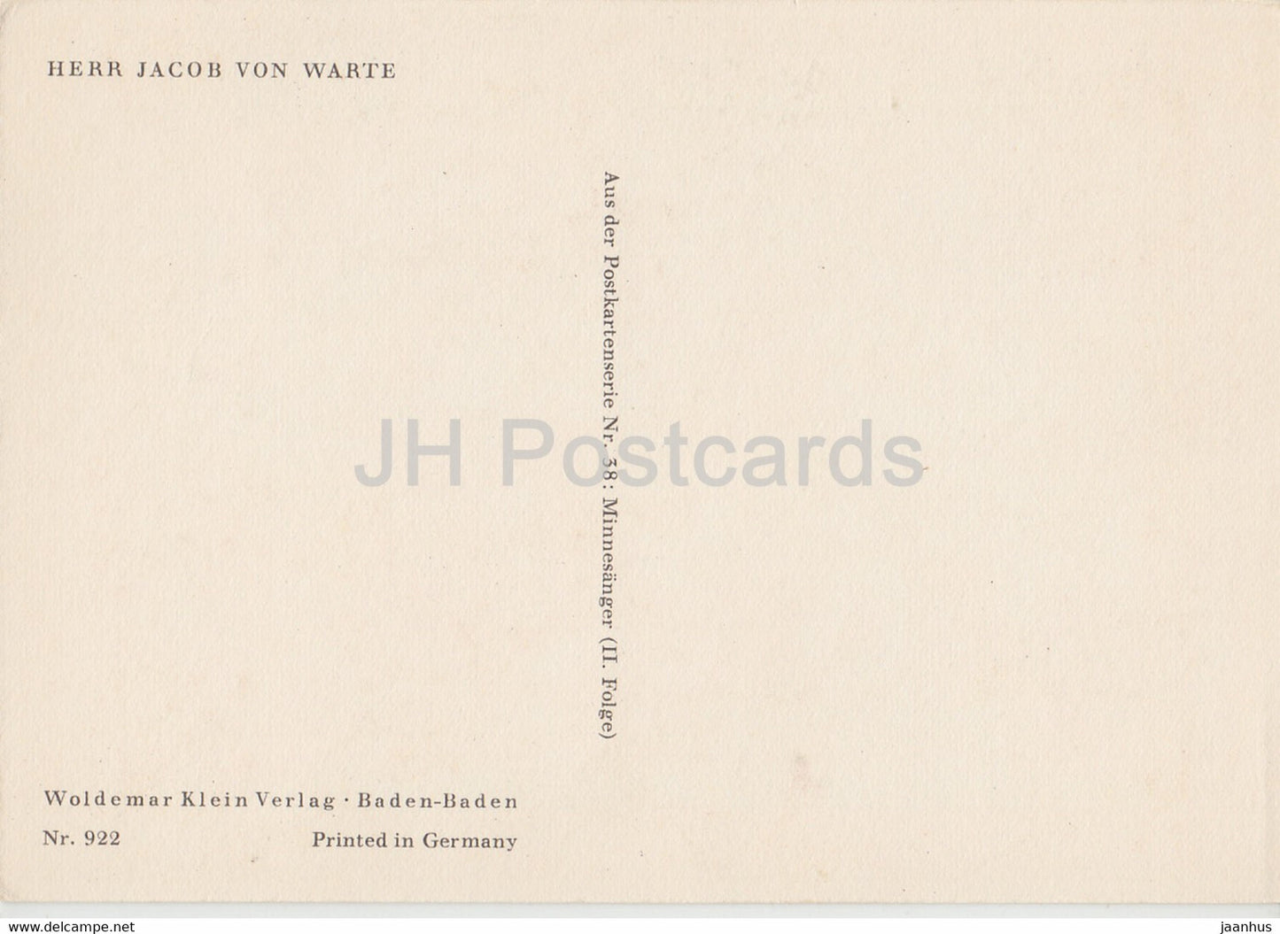 Herr Jacob von Warte - illustration - Germany - unused