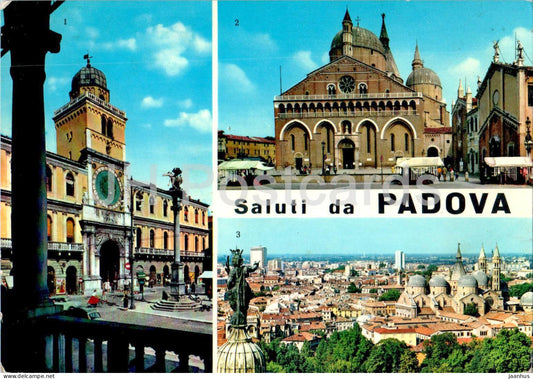 Saluti da Padova - Piazza dei Signori - Basilica del Santo - Greetings from Padua - 23 - multiview - 1965 - Italy - used - JH Postcards