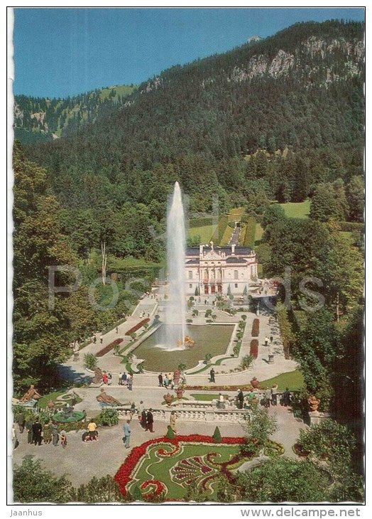 Königsschloss Linderhof - fountain - The Royal Castle - 8456 - Germany - nicht gelaufen - JH Postcards