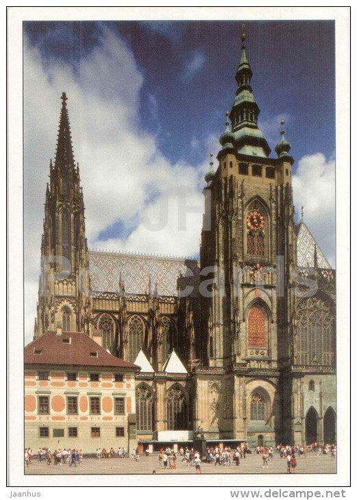 Praha - Prague - The St. Vitus Cathedral - Czech - used 1993 - JH Postcards