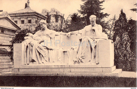 Milano - Milan - Cimitero Monumentale - Monumento Famiglia Rosetti - cemetery - old postcard - Italy - unused - JH Postcards