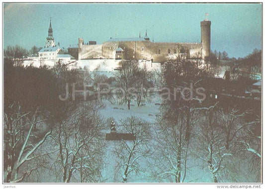 New Year Greeting card - Toompea view - Tallinn - 1985 - Estonia USSR - unused - JH Postcards