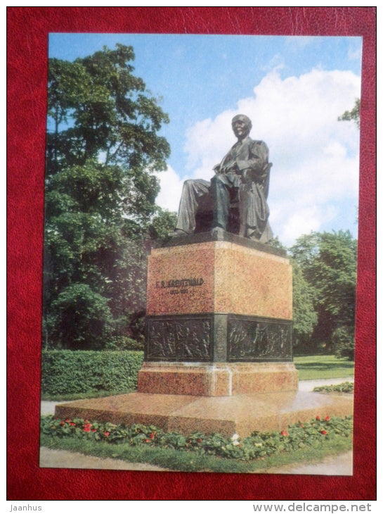 monument to writer Fr. R. Kreutzwald - Kadriorg - Tallinn - 1976 - Estonia USSR - unused - JH Postcards