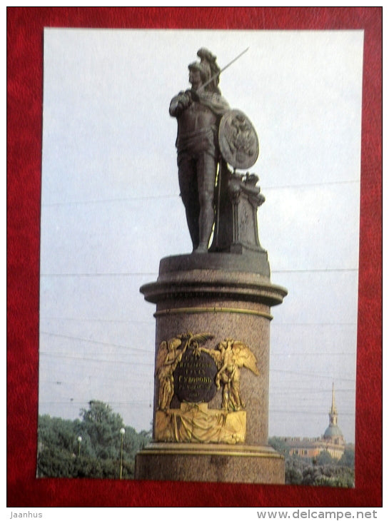 Monument to Suvorov - Leningrad - St. Petersburg - 1983 - Russia USSR - unused - JH Postcards