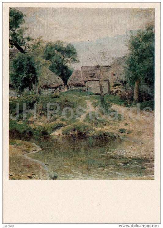 painting by V. Polenov - Turgenevo village , 1885 - Russian art - 1980 - Russia USSR - unused - JH Postcards