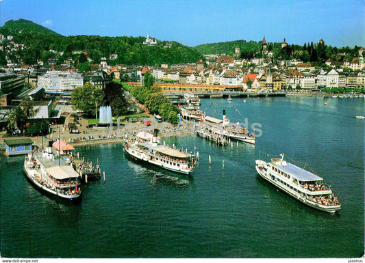 Luzern - Lucerne - Landungsbrucken - ship - 17004 - Switzerland - unused - JH Postcards