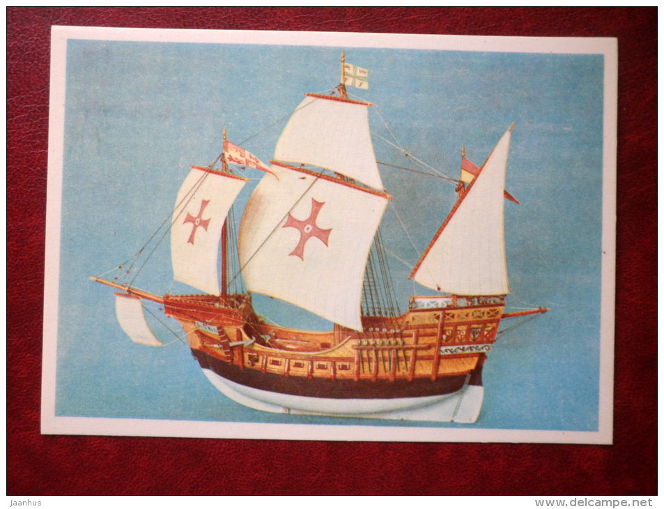 carrack Santa Maria - model ship - 1979 - Estonia USSR - unused - JH Postcards