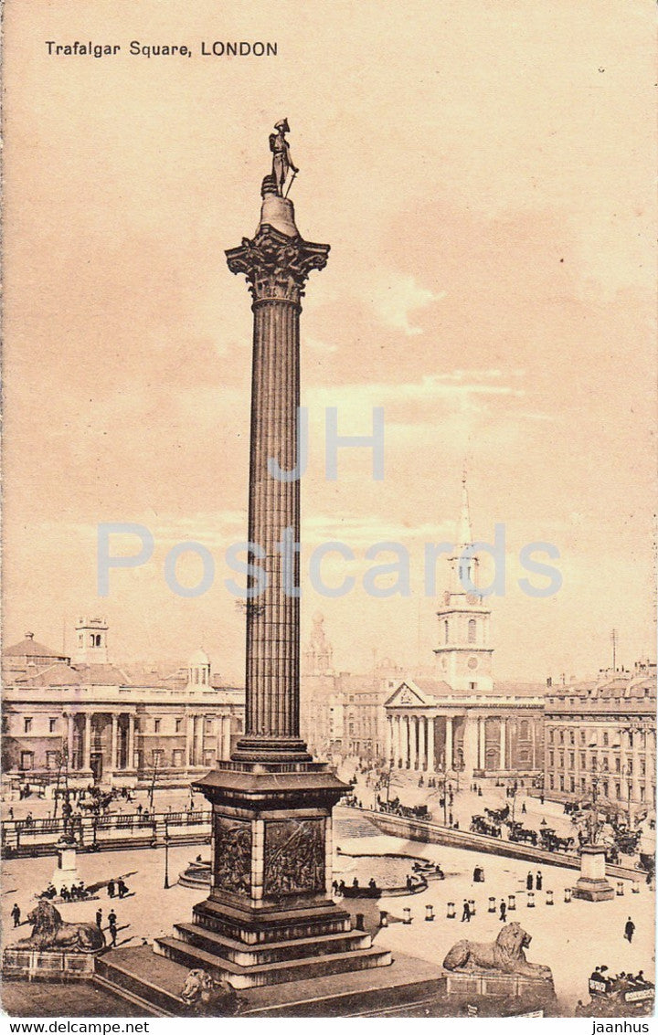 London - Trafalgar Square - Gravure - old postcard - 1913 - England - United Kingdom - used - JH Postcards