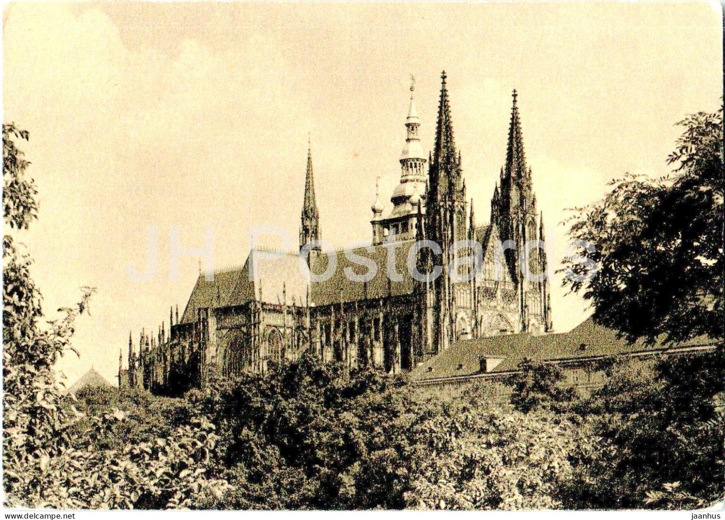 Praha - Prague - Pohled na Chram sv Vita od zapadu - cathedral - old postcard - Czech Republic - Czechoslovakia - unused - JH Postcards