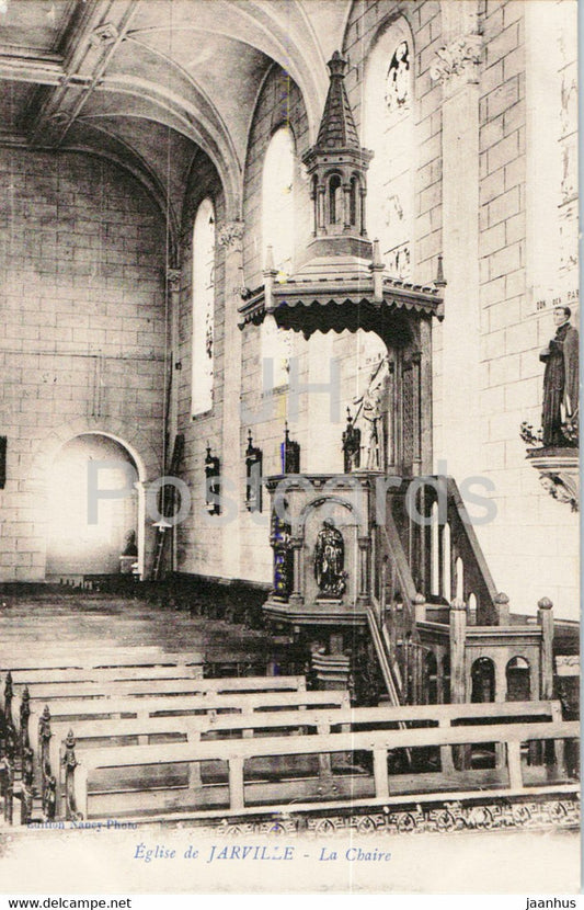 Eglise de Jarville - La Chaire - church - old postcard - 1913 - France - used - JH Postcards