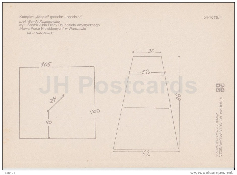 Set Jaspis - Weaving - Fashion - model - woman - 1979 - Poland - unused - JH Postcards