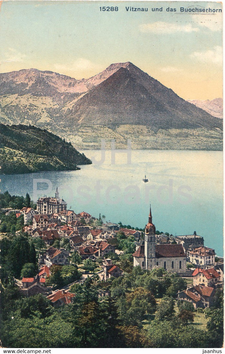 Vitznau und das Buochserhorn - 15288 - old postcard - 1910 - Switzerland - used - JH Postcards