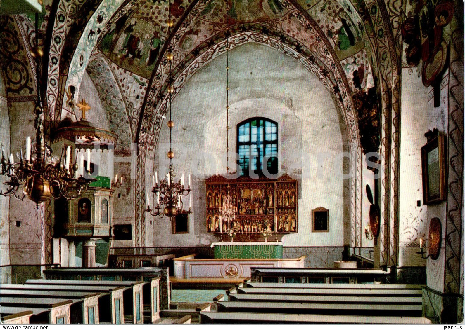 Taby Kyrka - interior - church - 154 - Sweden – unused – JH Postcards