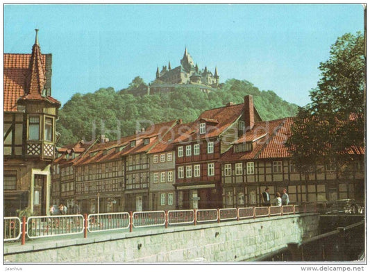 Blick zum Feudalmuseum Schloss Wernigerode - Germany - 1979 gelaufen - JH Postcards