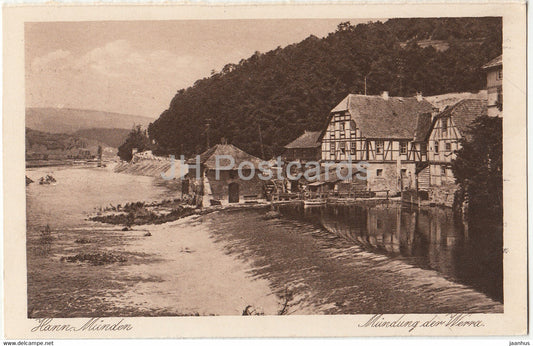 Hann Munden - Mundung der Werra - 16239 - old postcard - Germany - unused - JH Postcards