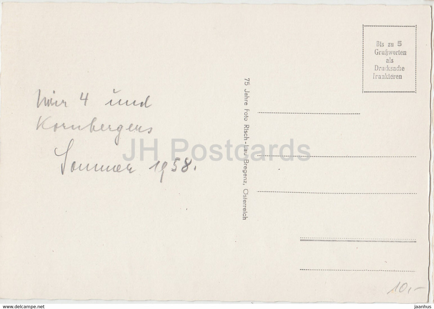 Lunersee mit Douglashutte 1969 m - carte postale ancienne - 1958 - Autriche - utilisé