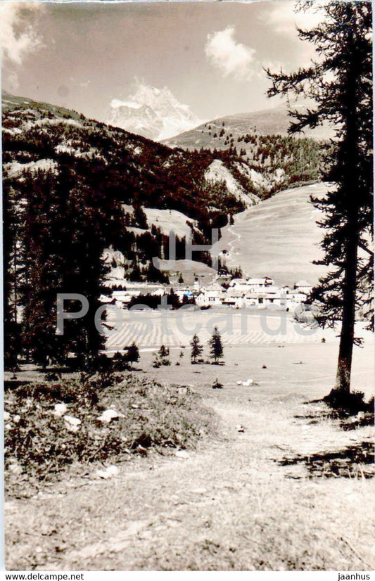 Madulain mit Piz Kesch - Engadin - old postcard - 1956 - Switzerland - used - JH Postcards