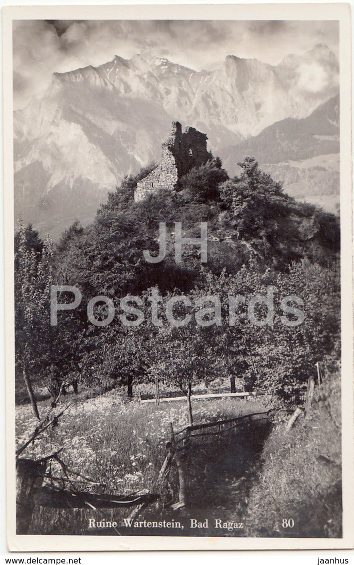 Ruine Wartenstein - Bad Ragaz - 80 - Switzerland - 1939 - unused - JH Postcards