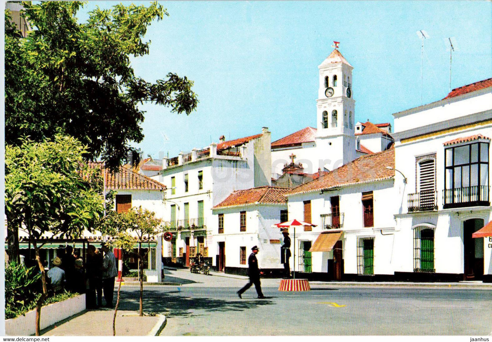 Marbella - Calle de Enrique del Castillo - Al Fondo - La Parroquia de la Encarnacion - street - church - Spain - unused - JH Postcards