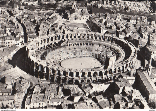 Arles - Vue aerienne des Arenes et de l'Eglise de la Major - ancient - France - used - JH Postcards