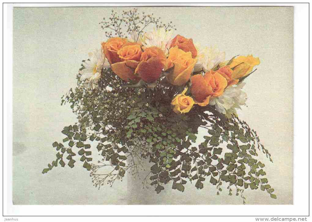 Flowers for Mother 5 - flowers - compositions - 1987 - Estonia USSR - unused - JH Postcards