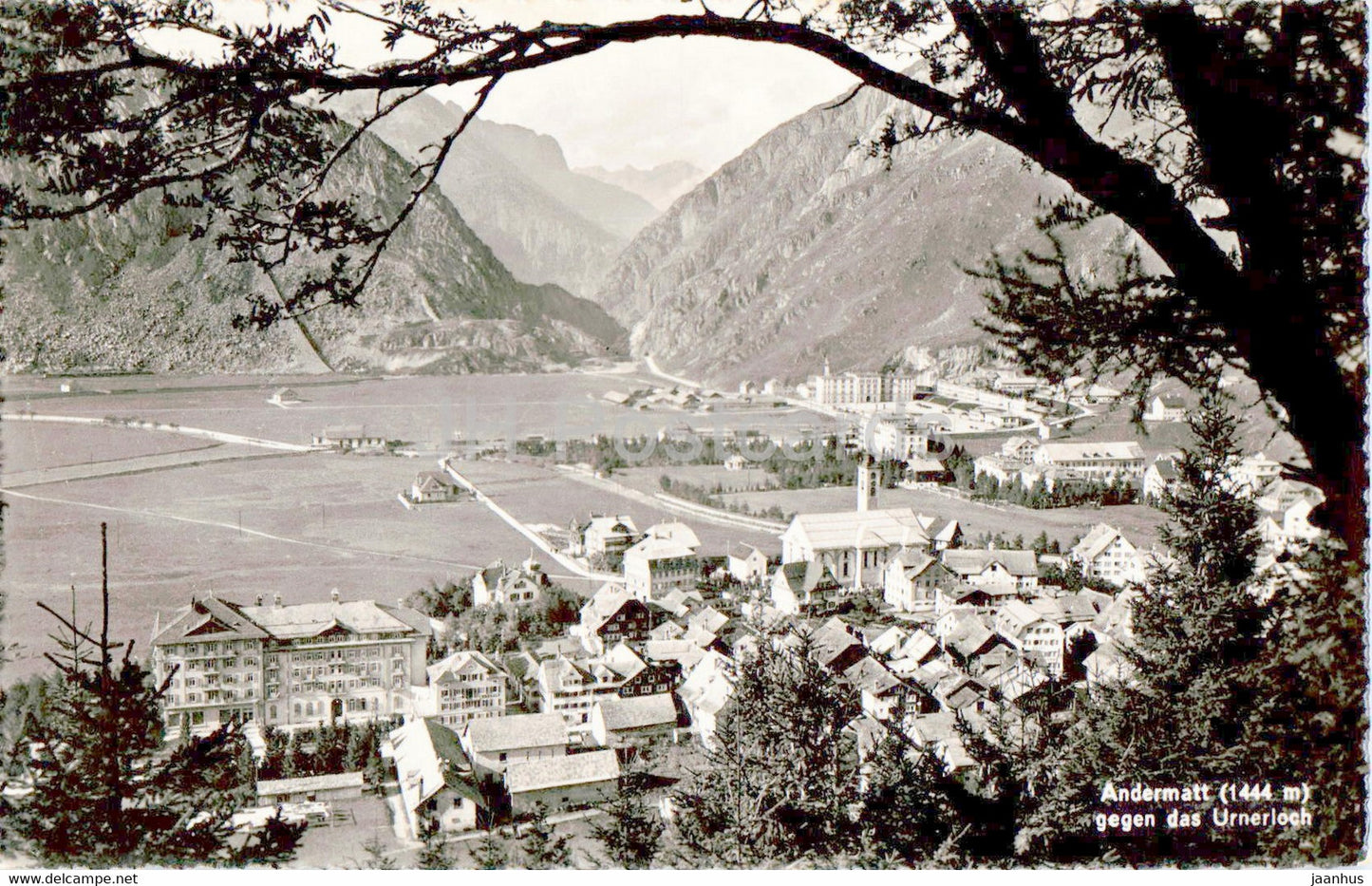 Andermatt 1444 m gegen das Urnerloch - 1632 - 1954 - old postcard - Switzerland - used - JH Postcards