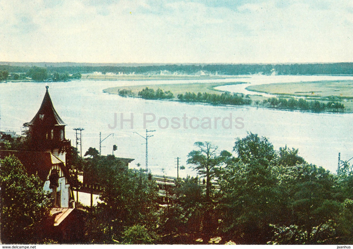 The Lielupe river near Majori - Jurmala Views - old postcard - Latvia USSR - unused - JH Postcards