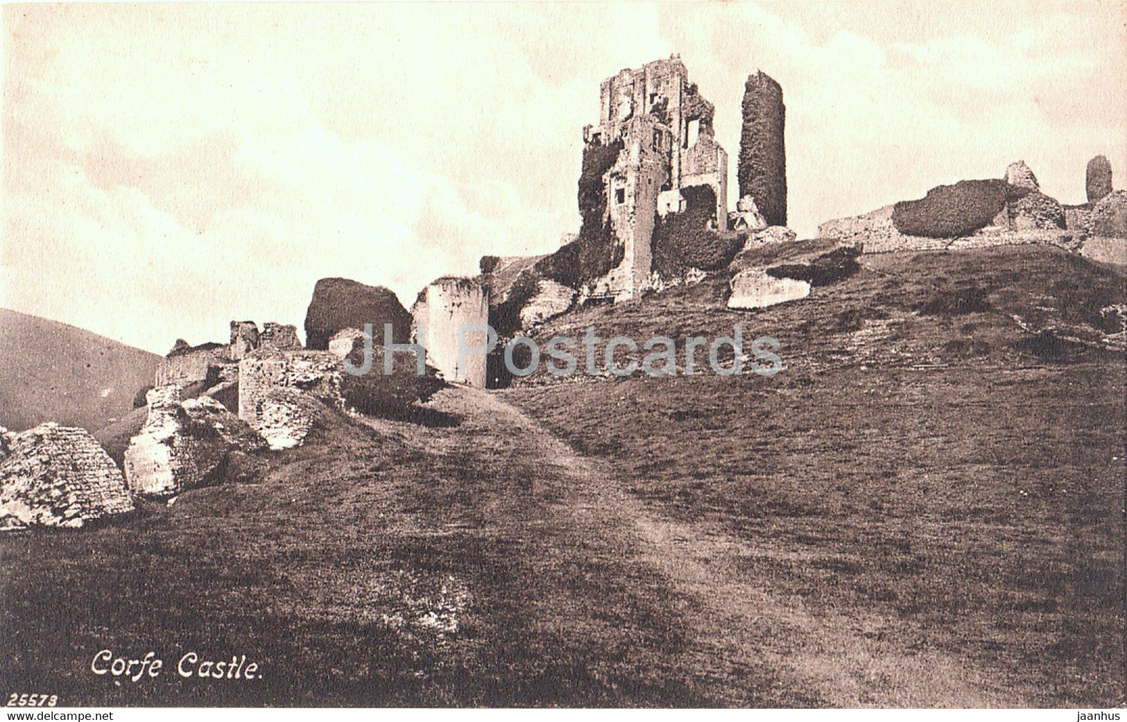 Corfe Castle - ruins - 25573 - old postcard - England - United Kingdom - unused - JH Postcards