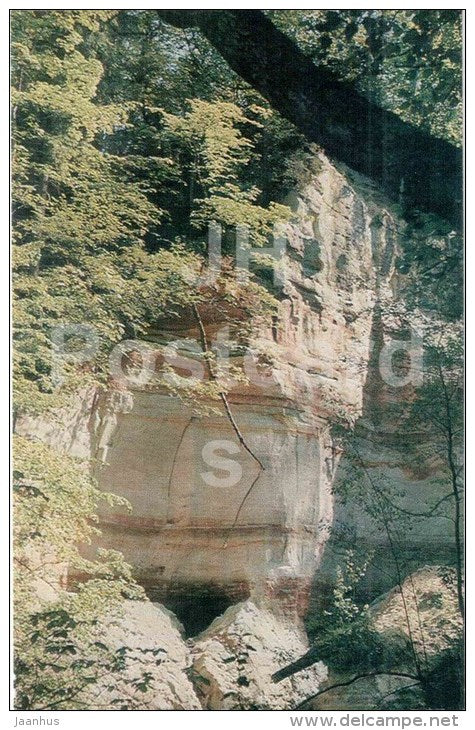 rock Witch Pot - Sigulda - 1979 - Latvia USSR - unused - JH Postcards