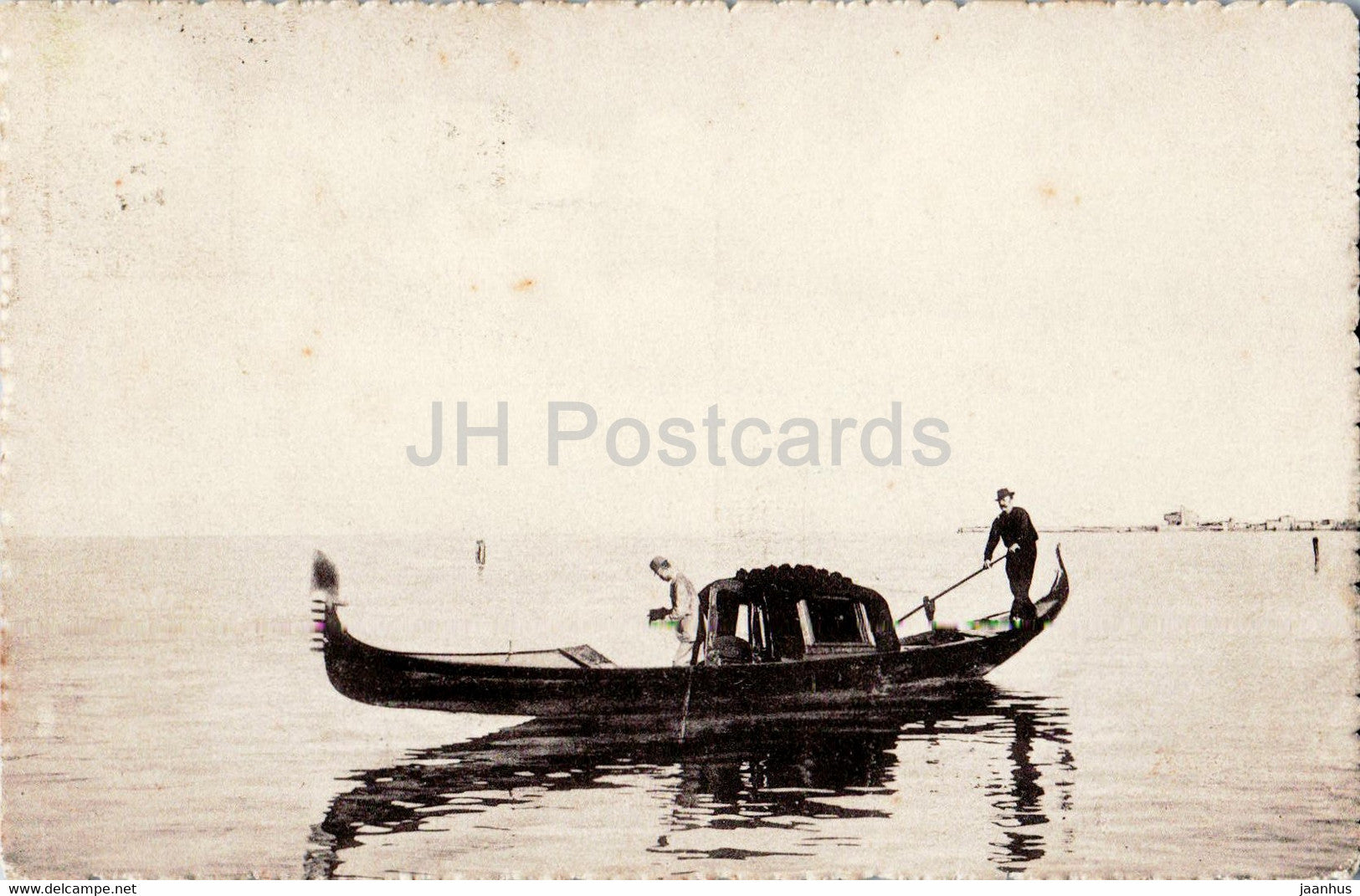 Gondola Veneziana - boat - 2373 - old postcard - 1909 - Italy - used - JH Postcards