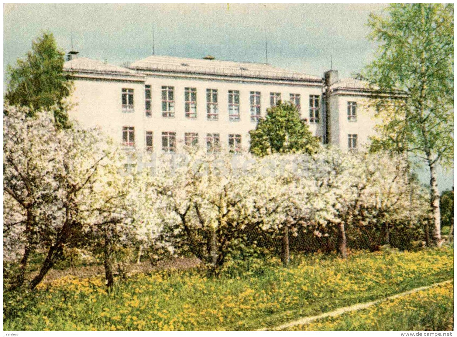 Sigulda Middle School - Sigulda views - 1963 - Latvia USSR - unused - JH Postcards