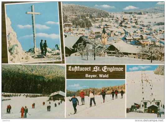 Luftkurort St. Englmar , Bayer Wald - Skiparadies und Predigtstuhl mit 15 Skiliften - 8449 - Germany - 1984 gelaufen - JH Postcards