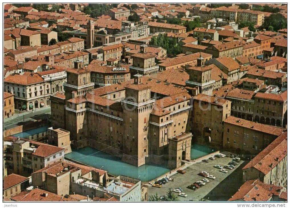 Panorama e Castello degli Estensi - Estensi family castle - Ferrara - Emilia-Romagna - 6094 - Italia - Italy - unused - JH Postcards