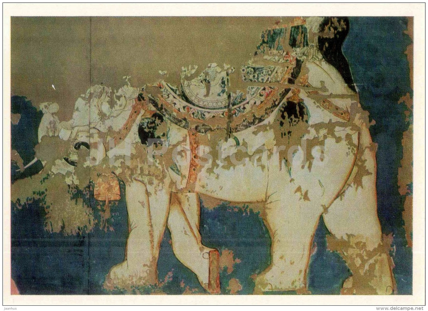 Afrasiab - Palace - fresco , Figure on an Elephant - Art Treasures of Ancient Samarkand - 1972 - Russia USSR - unused - JH Postcards