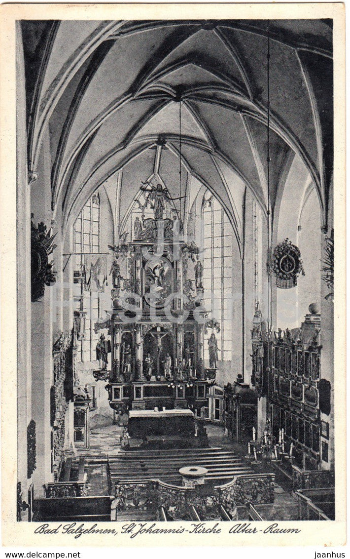 Bad Salzelmen - St Johannis Kirche - Altar Raum - church - old postcard - 1935 - Germany - used - JH Postcards