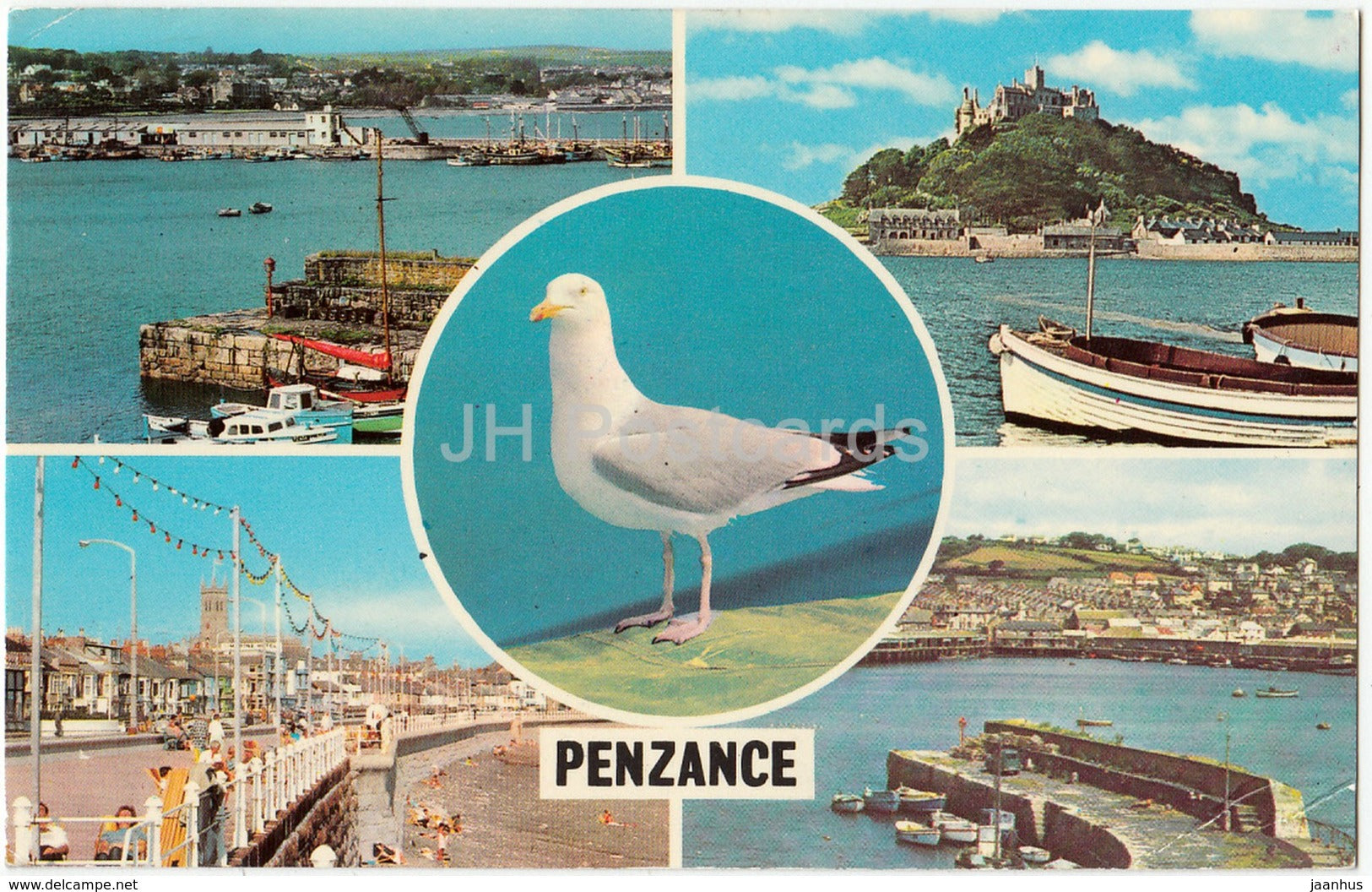 Penzance - seagull - Promenade - Harbour - multiview - PLC983 - 1974 - United Kingdom - England - used - JH Postcards