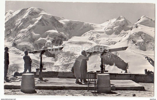 Zermatt - Gornergrat - Lyskamm - Castor - Pollux - telescope - 10354 - Switzerland - 1959 - used - JH Postcards