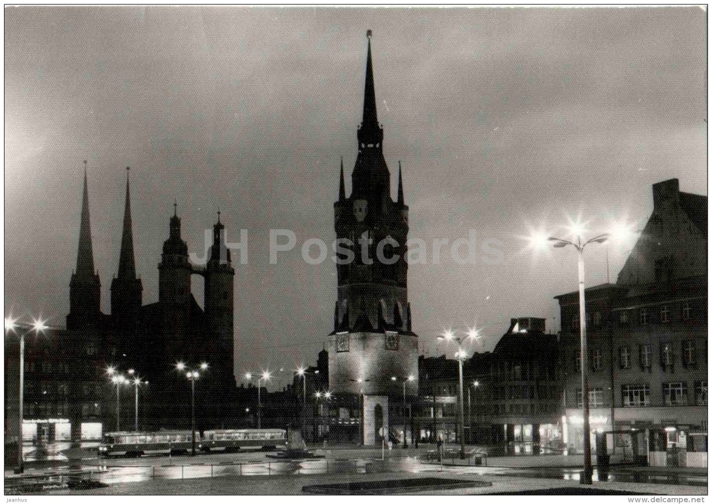 tram - Halle - Saale - Germany - used in 1976 - JH Postcards